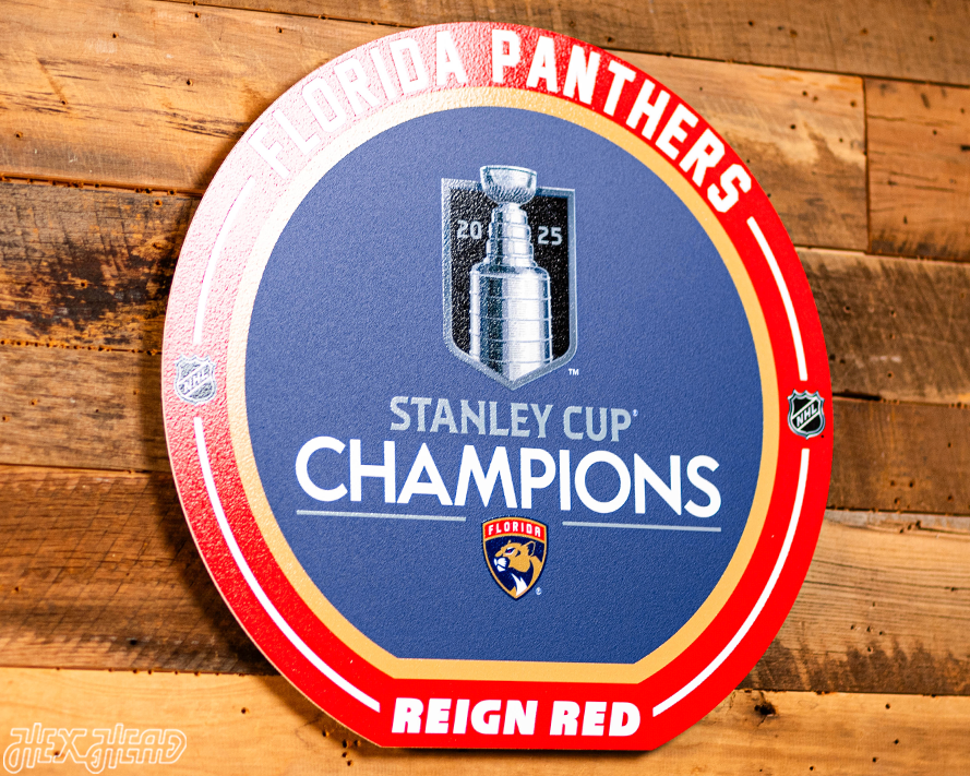 VARSITY Collection- SINGLE layer Florida Panthers 2025 Stanley Cup Metal Wall Art