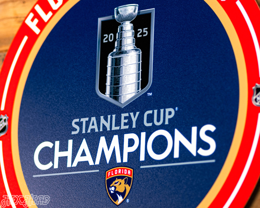VARSITY Collection- SINGLE layer Florida Panthers 2025 Stanley Cup Metal Wall Art