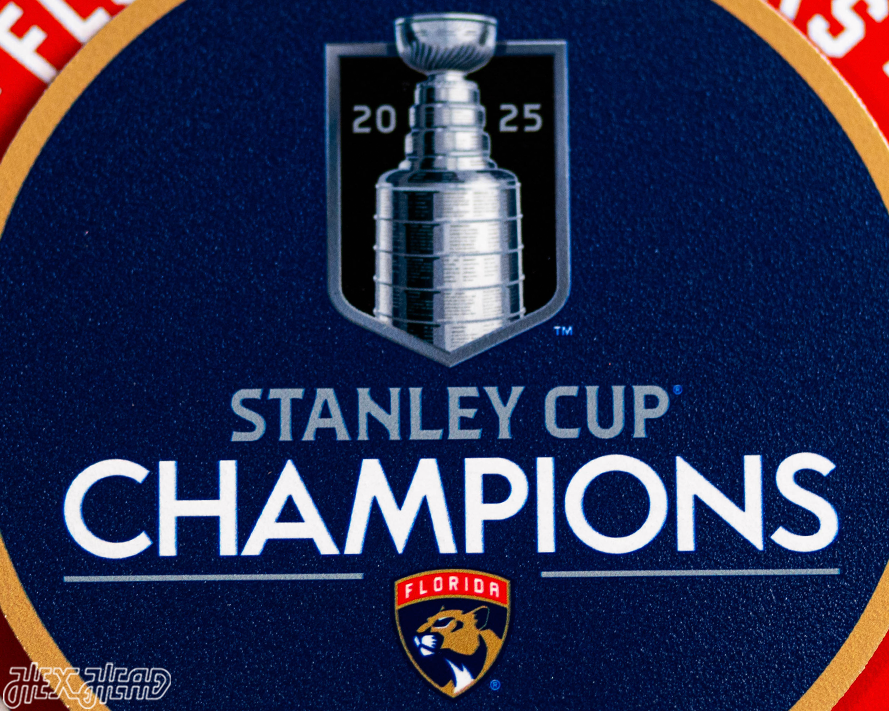 8" Florida Panthers 2025 Stanley Cup Champions "Double Play" On the Shelf or on the Wall Art