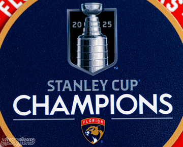 8" Florida Panthers 2025 Stanley Cup Champions "Double Play" On the Shelf or on the Wall Art