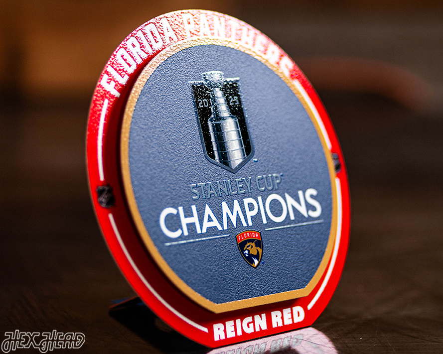 8" Florida Panthers 2025 Stanley Cup Champions "Double Play" On the Shelf or on the Wall Art