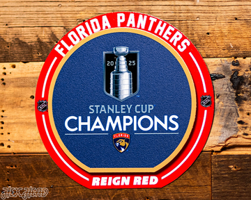 8" Florida Panthers 2025 Stanley Cup Champions "Double Play" On the Shelf or on the Wall Art