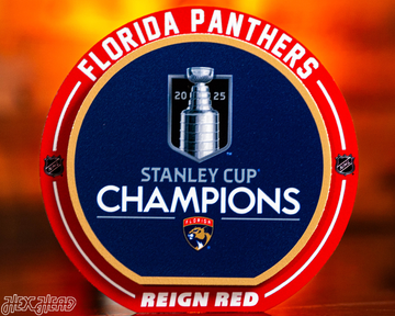 8" Florida Panthers 2025 Stanley Cup Champions "Double Play" On the Shelf or on the Wall Art