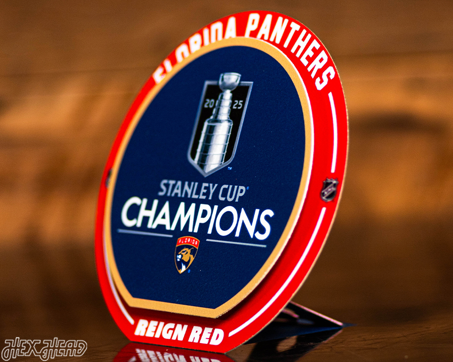 8" Florida Panthers 2025 Stanley Cup Champions "Double Play" On the Shelf or on the Wall Art