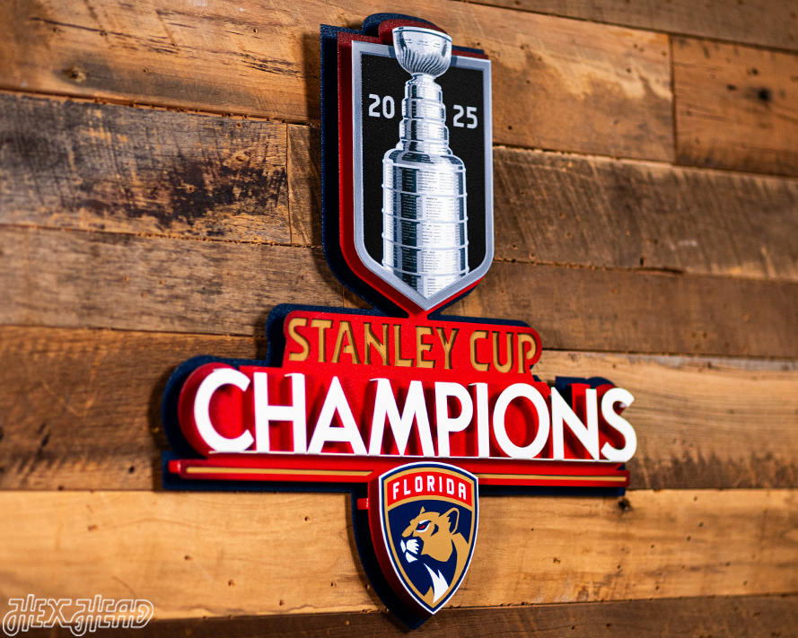 Florida Panthers OFFICIAL 2025 Stanley Cup Champion 3D Metal Wall Art