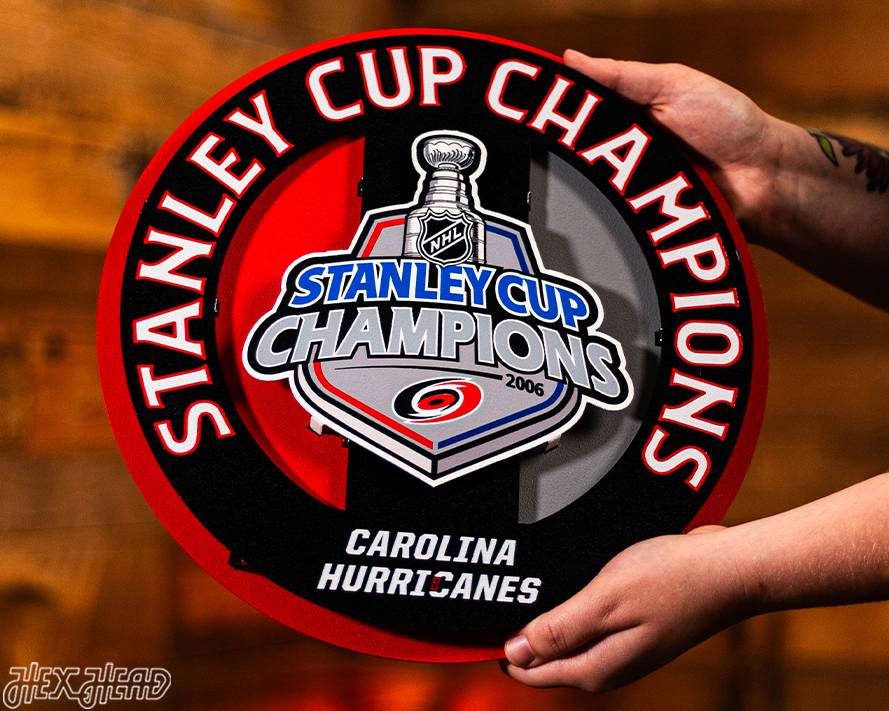 Carolina Hurricanes HEX HEAD EXCLUSIVE 2006 Stanley Cup 3D Metal Wall Art
