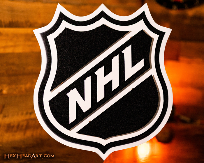 NHL National Hockey League Shield 3D Vintage Metal Wall Art