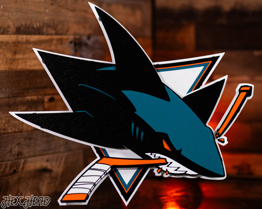 San Jose Sharks 3D Vintage Metal Wall Art