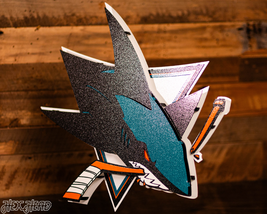 San Jose Sharks 3D Vintage Metal Wall Art