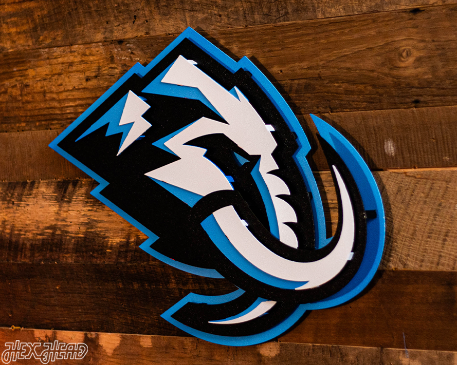 Utah Mammoth Primary Logo 3D Vintage Metal Wall Art