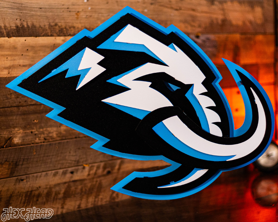 Utah Mammoth Primary Logo 3D Vintage Metal Wall Art