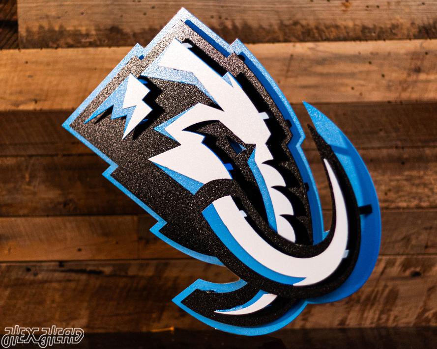 Utah Mammoth Primary Logo 3D Vintage Metal Wall Art