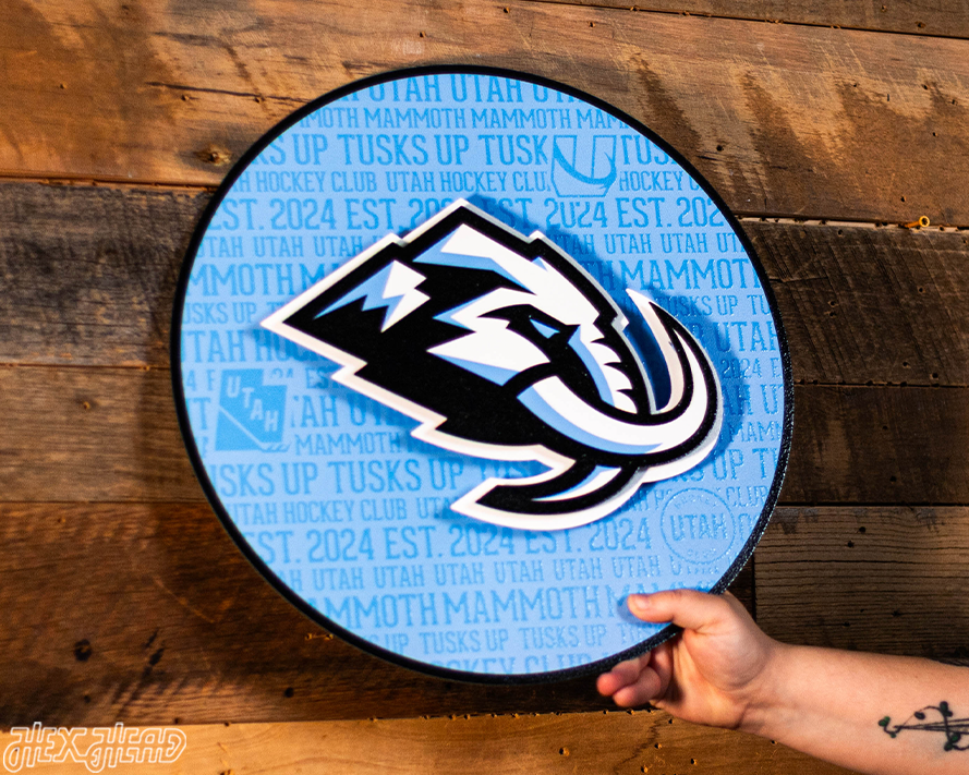 Utah Mammoth Craft Series 3D Embossed Metal Wall Art
