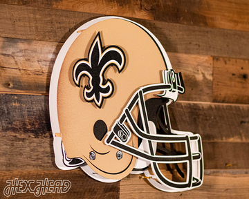 New Orleans Saints BLITZ Collection - 8 Layer Helmet 3D Vintage Metal Wall Art