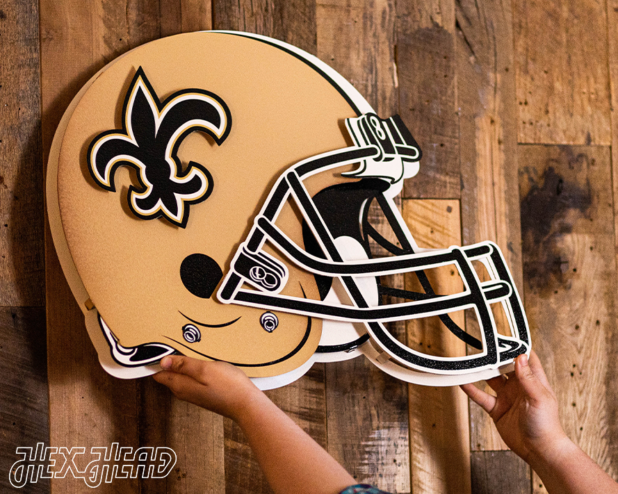 New Orleans Saints BLITZ Collection - 8 Layer Helmet 3D Vintage Metal Wall Art