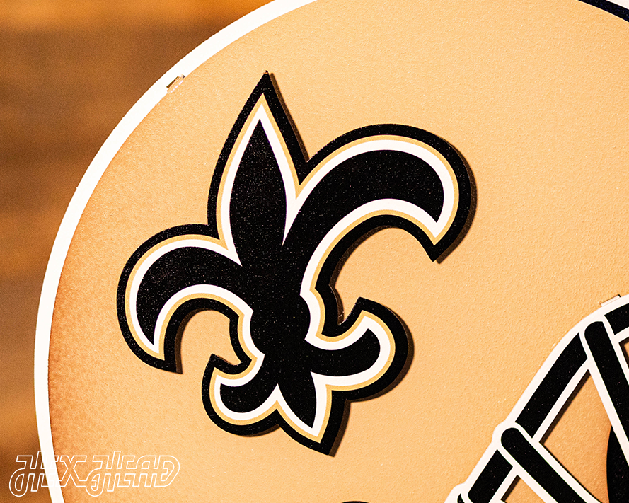 New Orleans Saints BLITZ Collection - 8 Layer Helmet 3D Vintage Metal Wall Art