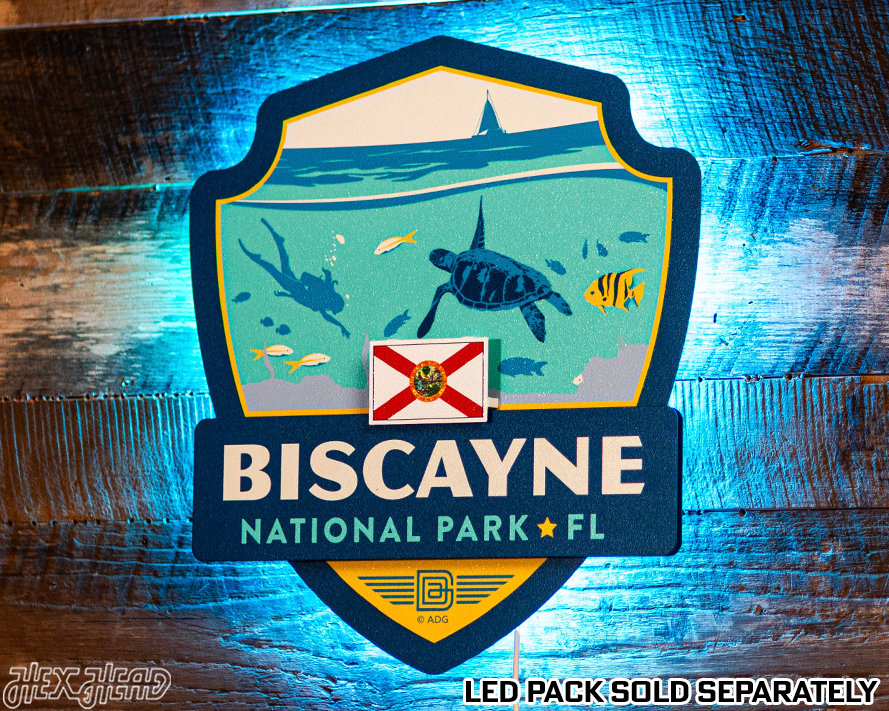 Biscayne National Park Badge 3D Metal Wall Art