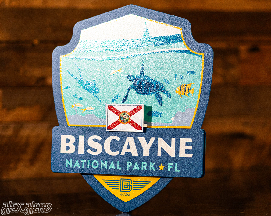 Biscayne National Park Badge 3D Metal Wall Art