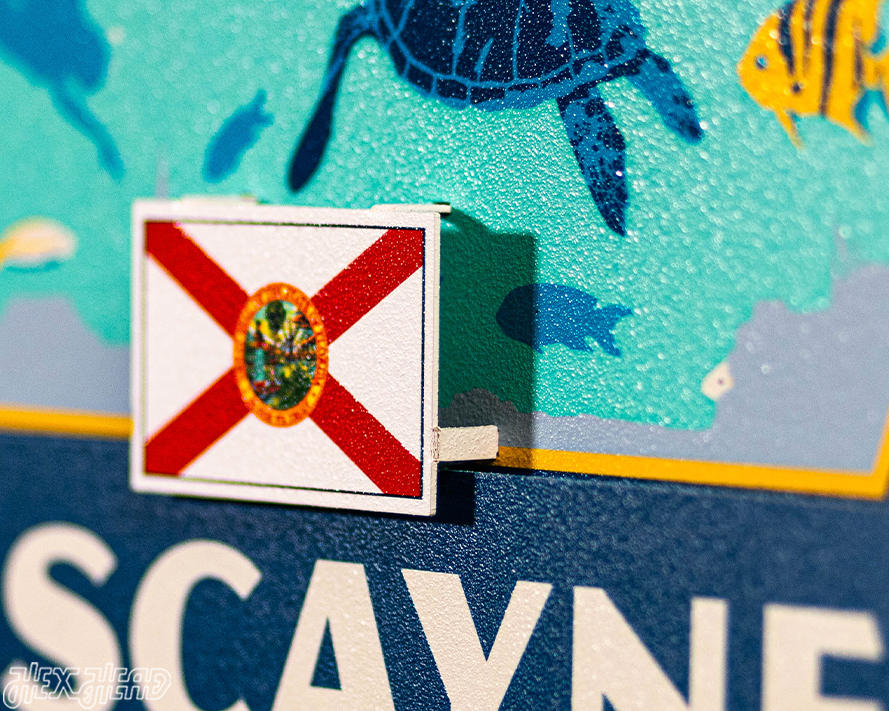 Biscayne National Park Badge 3D Metal Wall Art