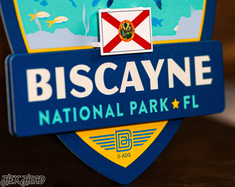 Biscayne National Park Badge 3D Metal Wall Art