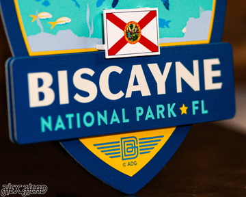 Biscayne National Park Badge 3D Metal Wall Art