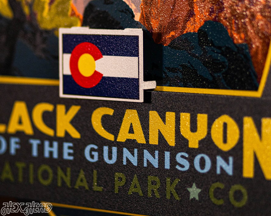 Black Canyon National Park Badge 3D Metal Wall Art
