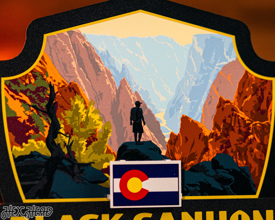 Black Canyon National Park Badge 3D Metal Wall Art