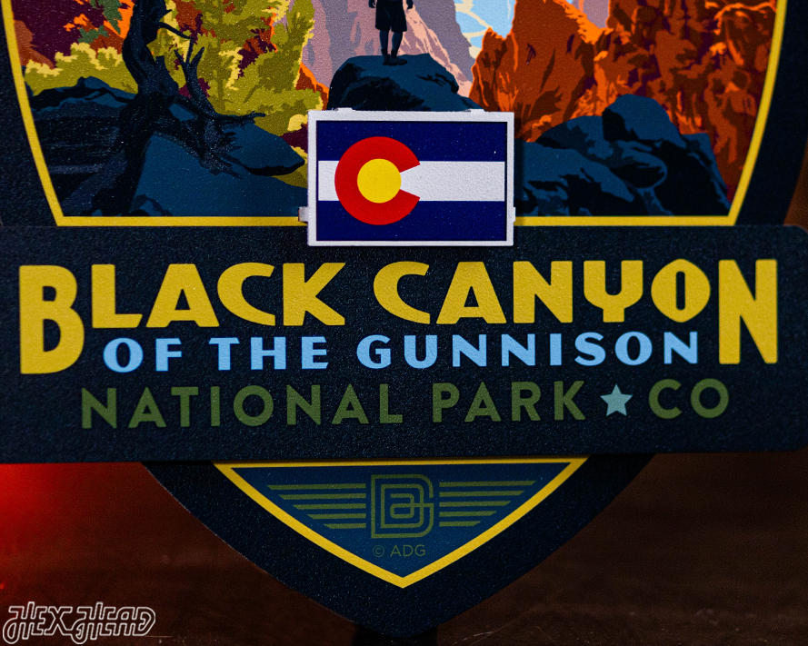 Black Canyon National Park Badge 3D Metal Wall Art