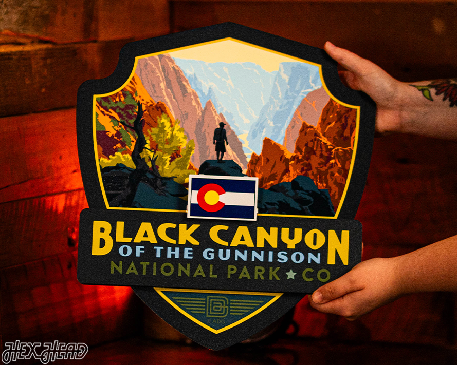 Black Canyon National Park Badge 3D Metal Wall Art