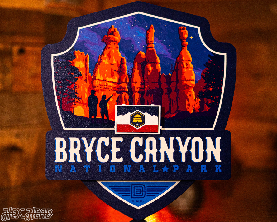 Bryce Canyon National Park Badge 3D Metal Wall Art