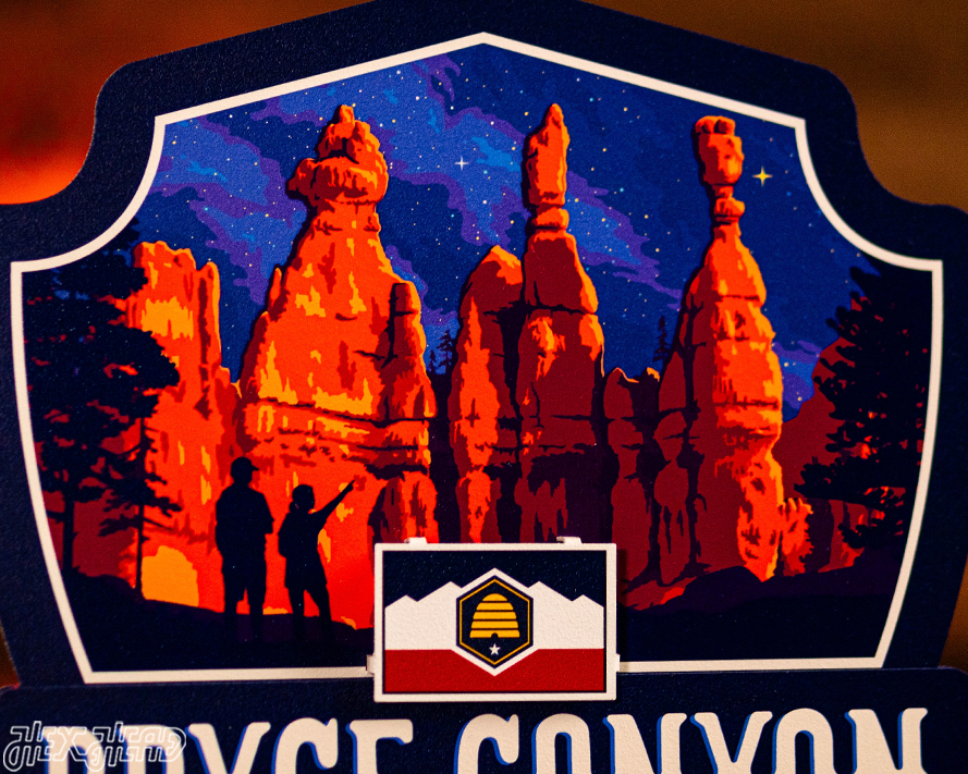 Bryce Canyon National Park Badge 3D Metal Wall Art