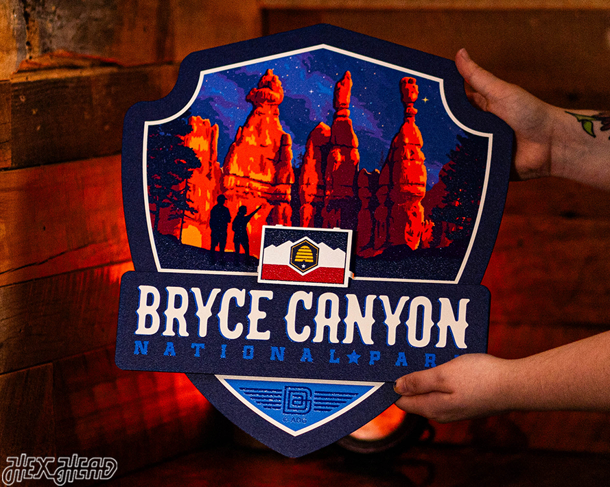 Bryce Canyon National Park Badge 3D Metal Wall Art
