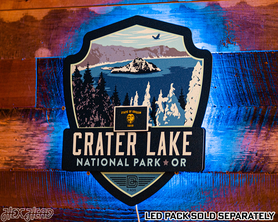 Crater Lake National Park Badge 3D Metal Wall Art
