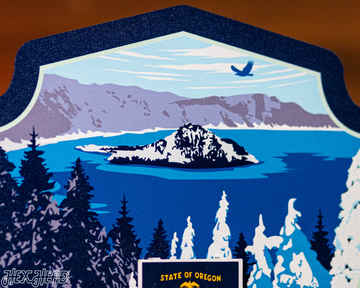 Crater Lake National Park Badge 3D Metal Wall Art