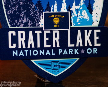 Crater Lake National Park Badge 3D Metal Wall Art