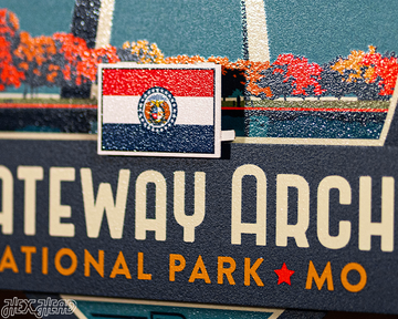 Gateway Arch National Park Badge 3D Metal Wall Art