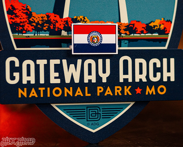 Gateway Arch National Park Badge 3D Metal Wall Art