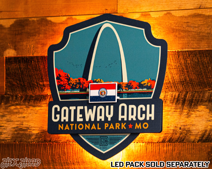 Gateway Arch National Park Badge 3D Metal Wall Art