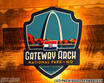 Gateway Arch National Park Badge 3D Metal Wall Art
