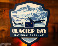 Glacier Bay National Park Badge 3D Metal Wall Art