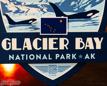 Glacier Bay National Park Badge 3D Metal Wall Art