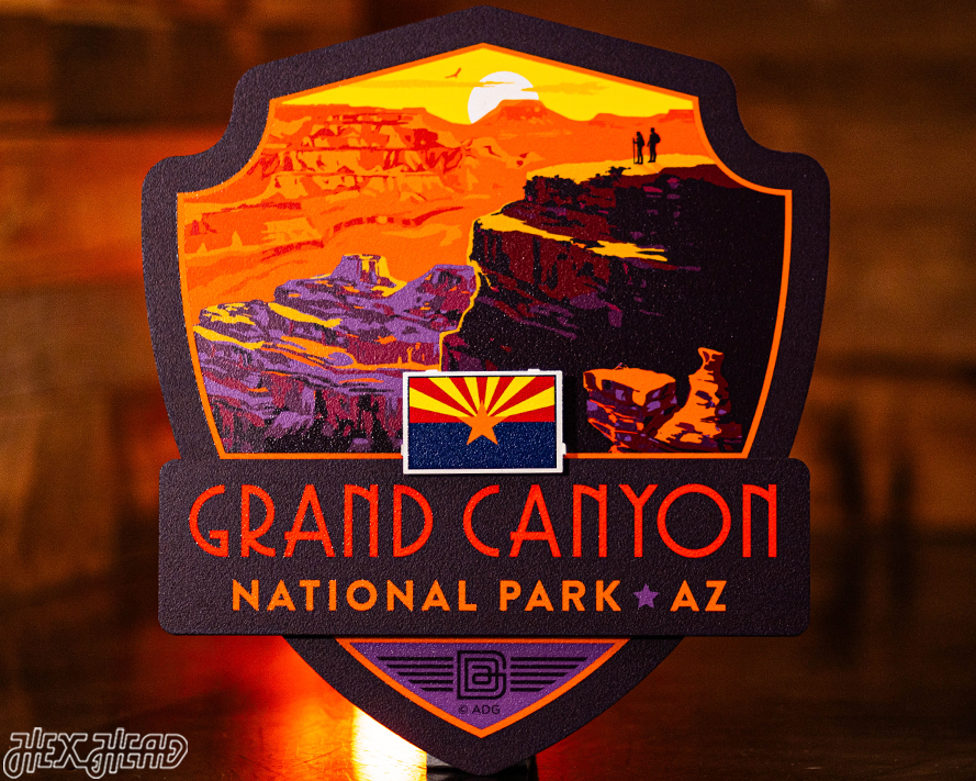 Grand Canyon National Park Badge 3D Metal Wall Art