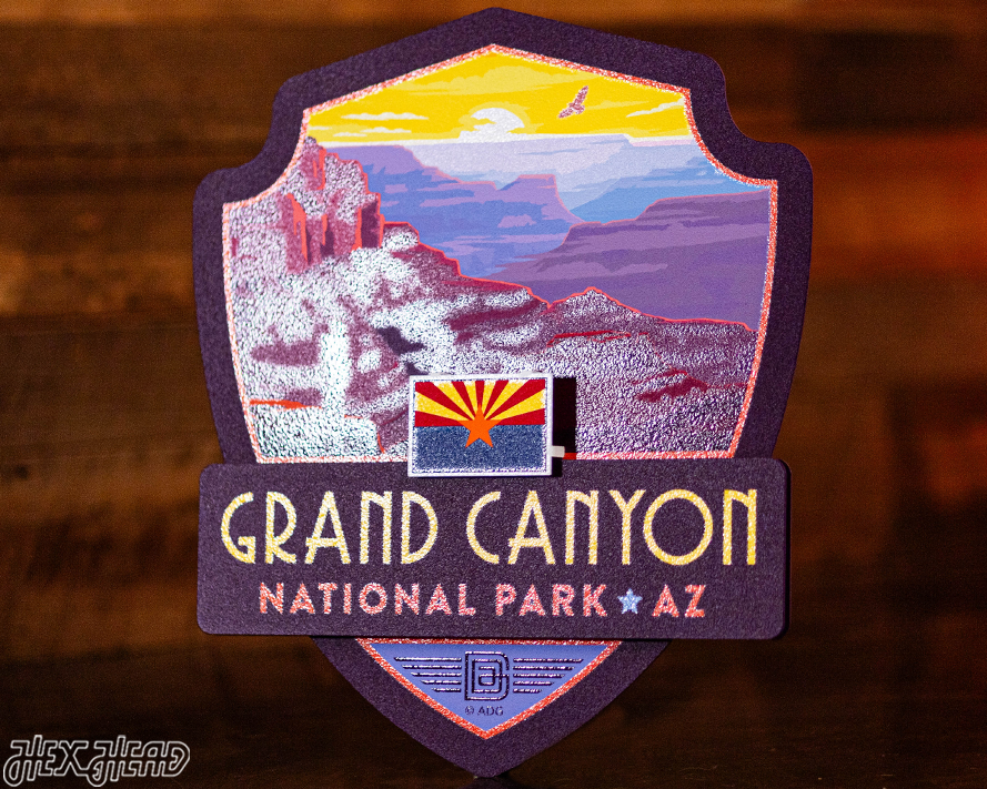 Grand Canyon National Park Badge 3D Metal Wall Art