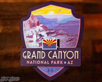 Grand Canyon National Park Badge 3D Metal Wall Art