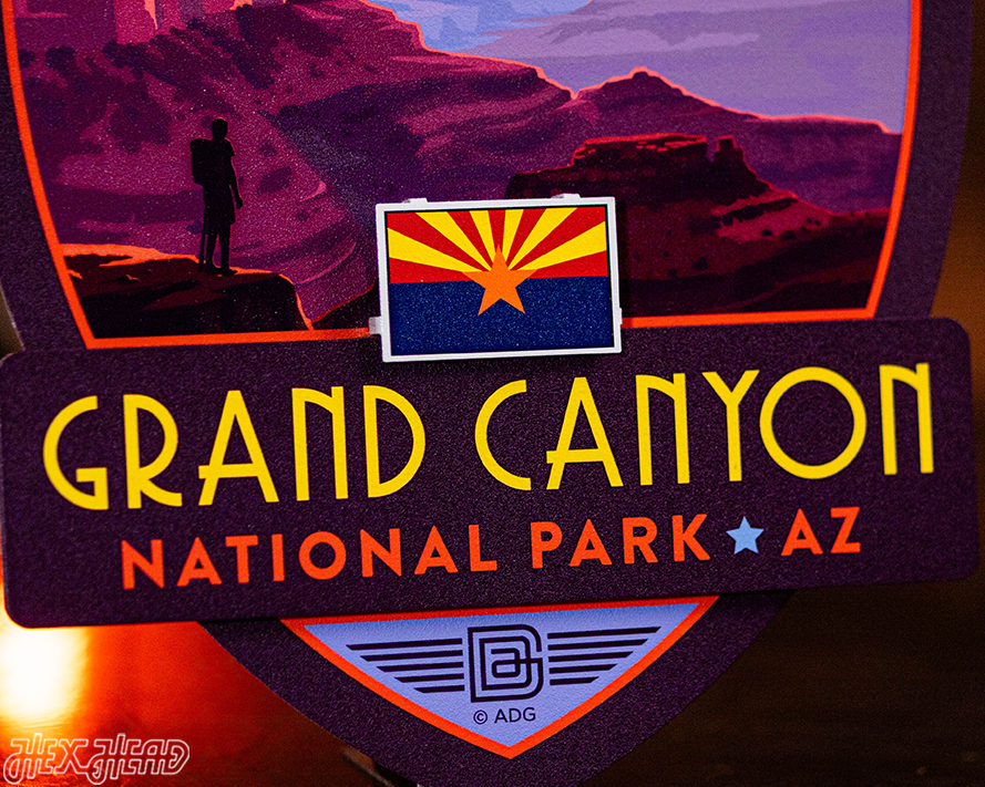 Grand Canyon National Park Badge 3D Metal Wall Art