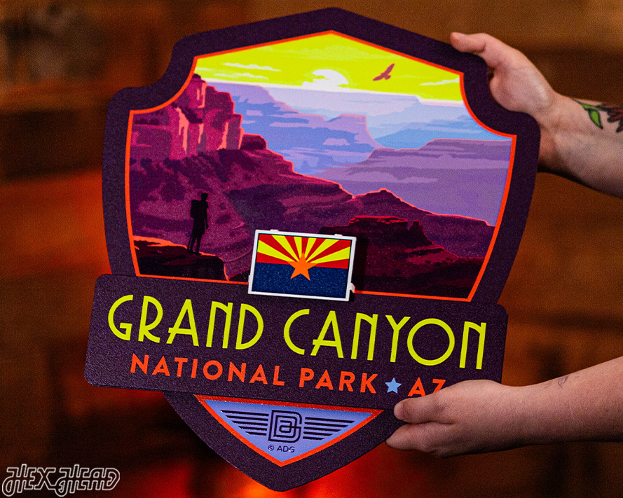 Grand Canyon National Park Badge 3D Metal Wall Art