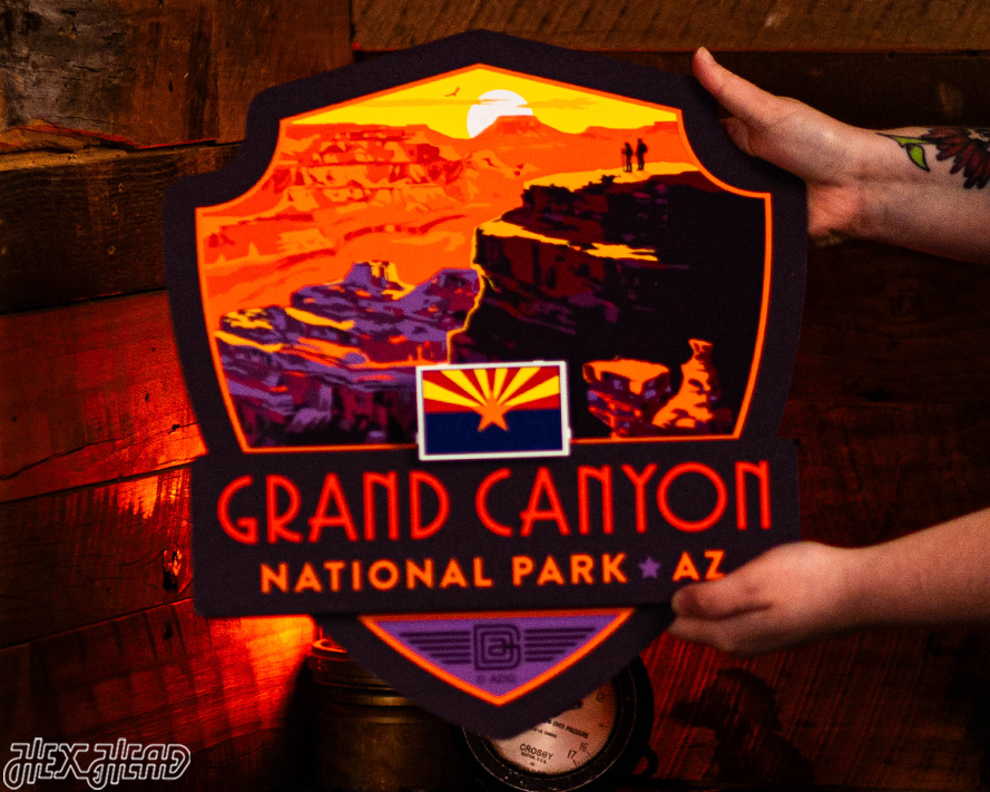 Grand Canyon National Park Badge 3D Metal Wall Art