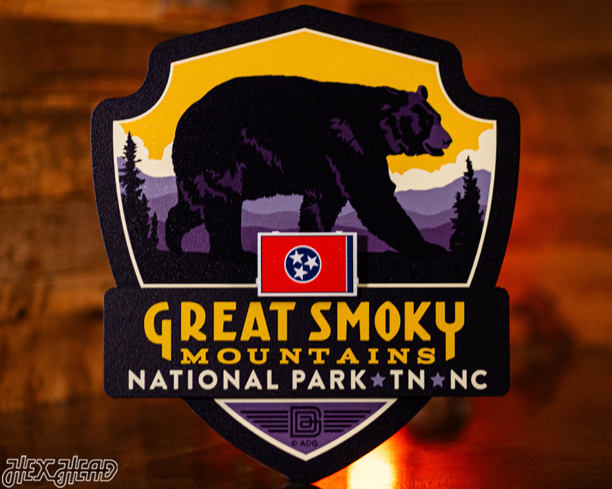 Great Smoky Mountains National Park Badge 3D Metal Wall Art