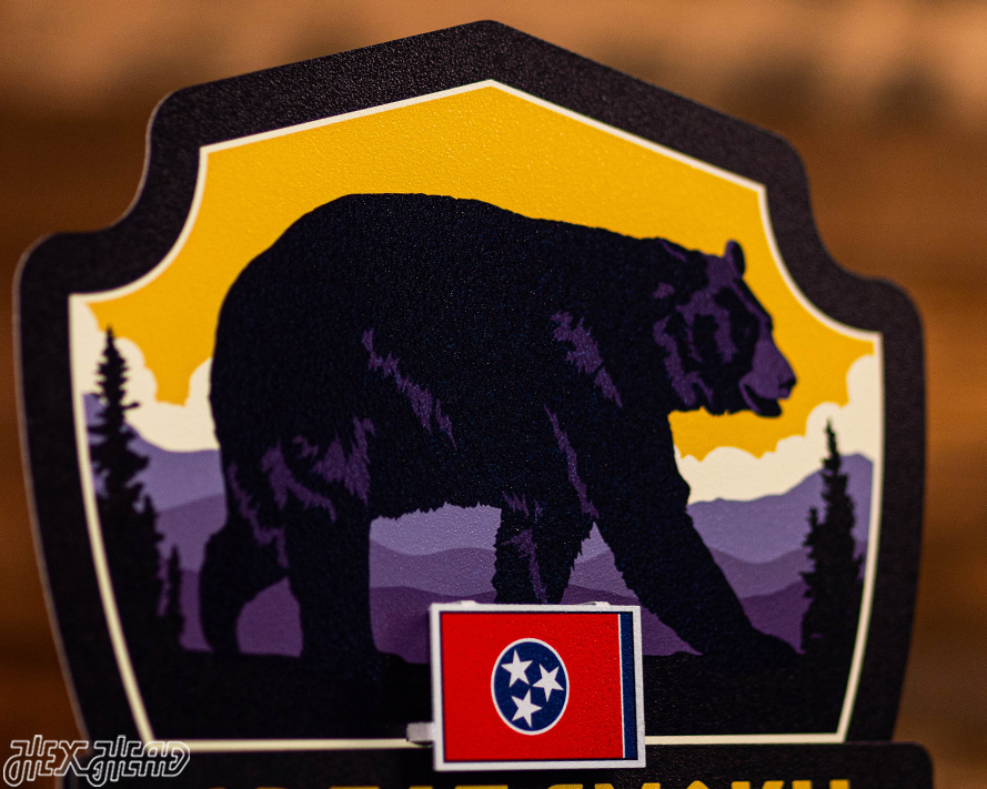Great Smoky Mountains National Park Badge 3D Metal Wall Art