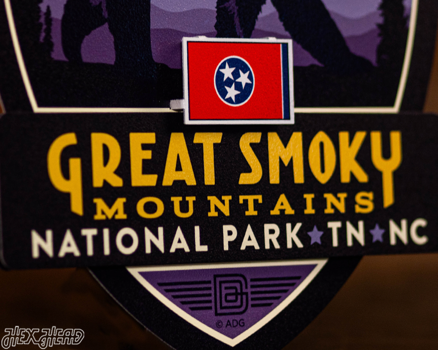 Great Smoky Mountains National Park Badge 3D Metal Wall Art